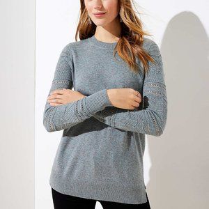 LOFT Petite Stitched Sleeve Tunic Sweater